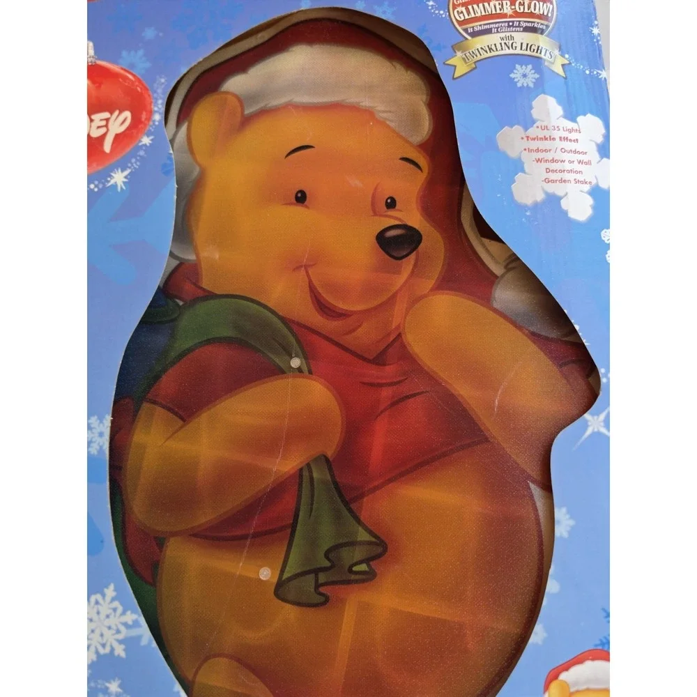 Disney Christmas Lighted Glimmer Glow Sculpture Winnie the Pooh 19